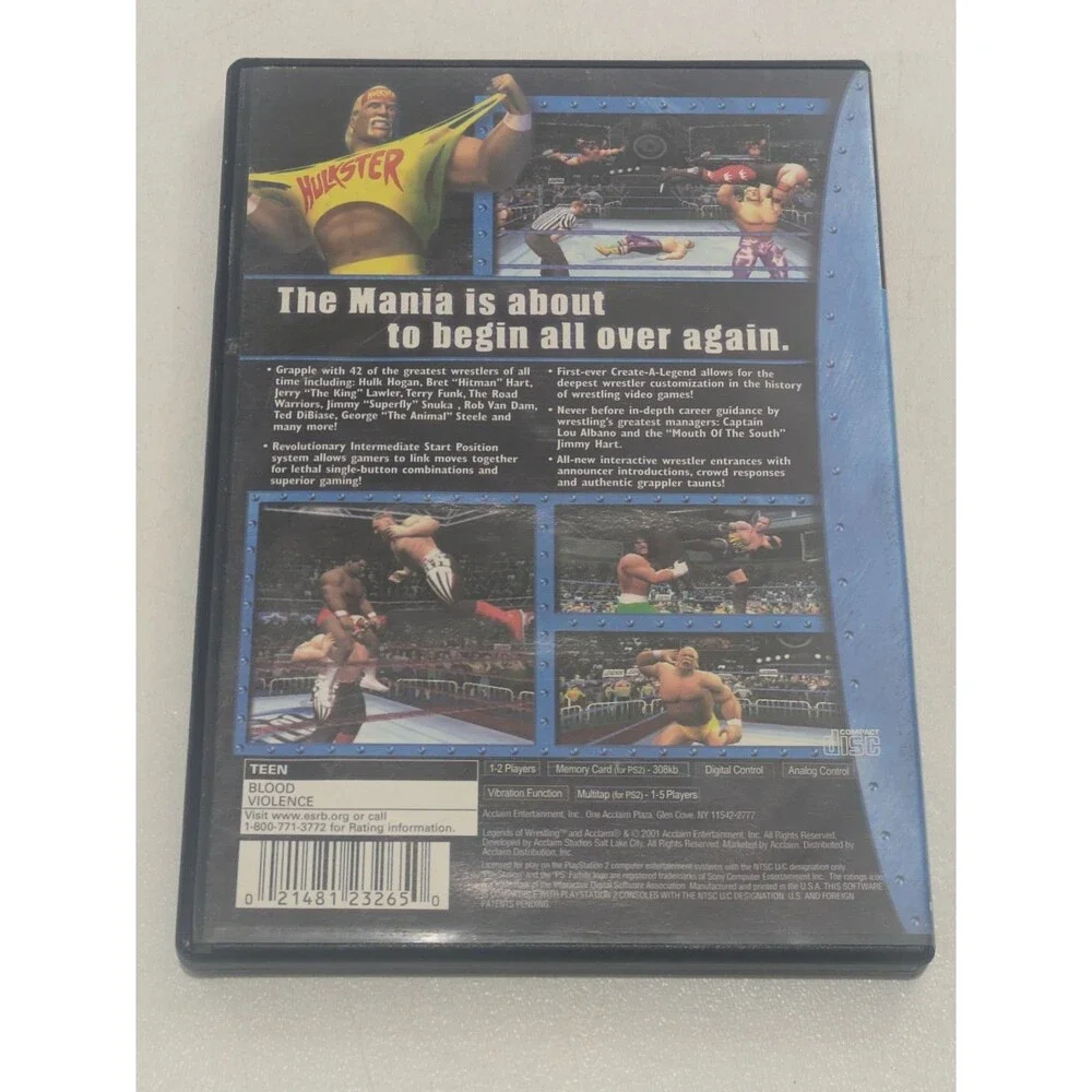 Legends‎ of Wrestling (Sony PlayStation 2, 2001) PS2 Complete